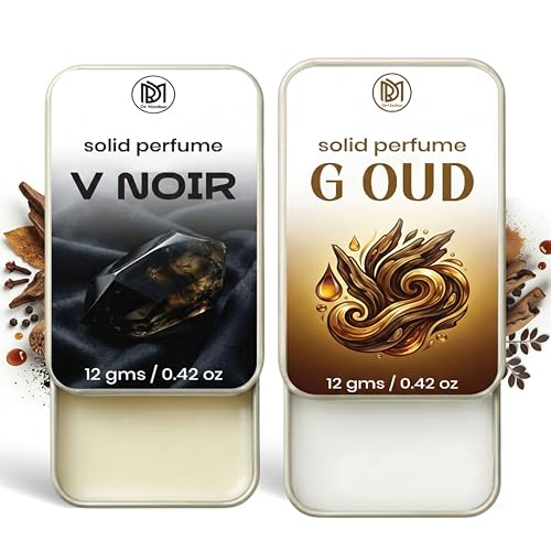Image of Dr.Mashur Solid Perfume |V Noir&G oud Alcohol Free Wax Perfume Balm, Long Lasting | Pocket Tin 12g, Pack Of 2| Non Greasy Smooth Glide, Travel Friendly Men And Women