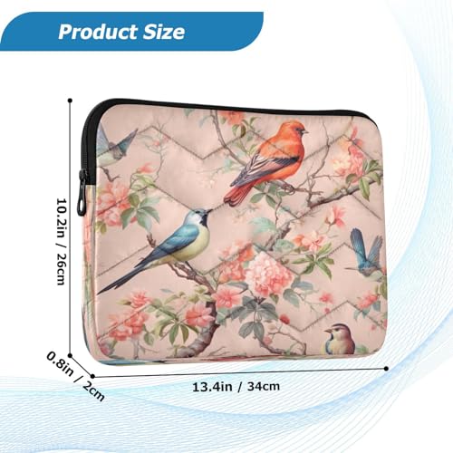 Funda para portátil 13-14 pulgadas impermeable con diseño de aves miniatura 3