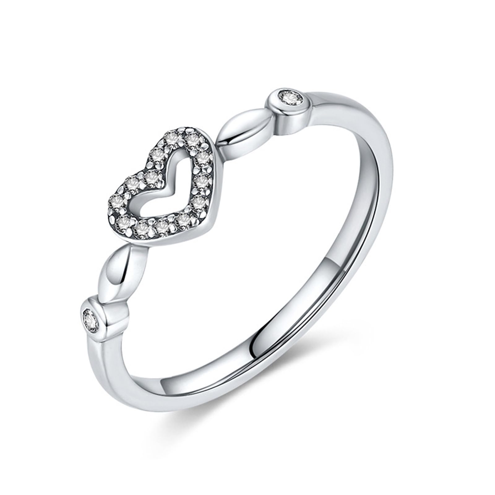 Anillos de boda para mujer con corazón de oro blanco de 9 K/14 K, anillos de boda, moissanita, oro auténtico, anillo de boda para mujeres