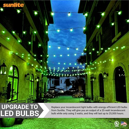 Sunlite 80146 LED A19 Colored Light Bulb, 3 Watts (25w Equivalent), E26 Medium Base, Non-Dimmable, UL Listed, Party Decoration, Holiday Lighting, 1 Count, Green by Sunlite - Image 6