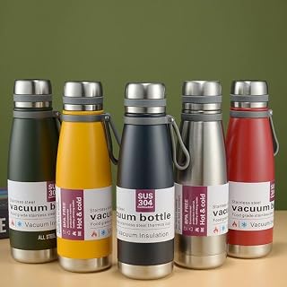 AJS Premium Stainless Steel Insulated Water Bottle – Double Wall Vacuum Flask for Hot & Cold Drinks, Leak-Proof, BPA-Free,... Price In India