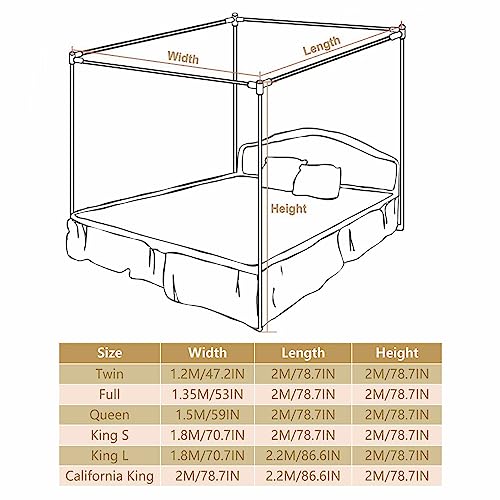Marco de la Cama del toldo del Cartel del 4 de Servicio Pesado, Soporte Negro de la Red de Mosquitos de la aleación de Aluminio con los Postes de la Esquina