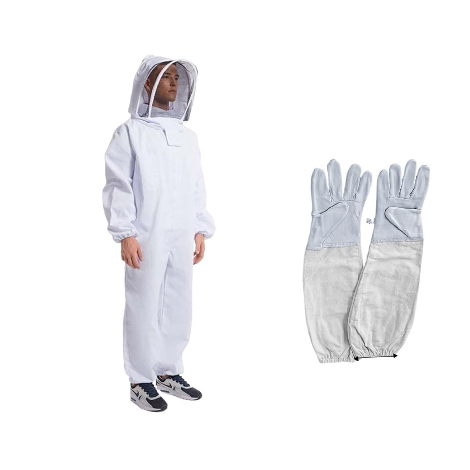 Odzież pszczelarska, Kombinezon pszczelarski na całe ciało z welonem ochronnym i rękawiczkami. Rozmiary L-XL-XXL(XXL with gloves)