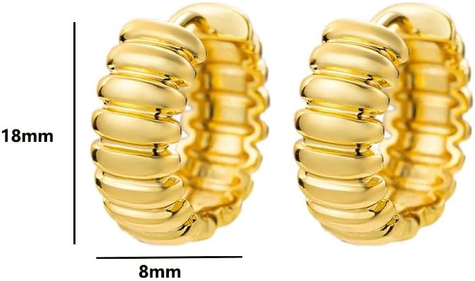 Earrings Ear Cuff Retro Striped Design Circle