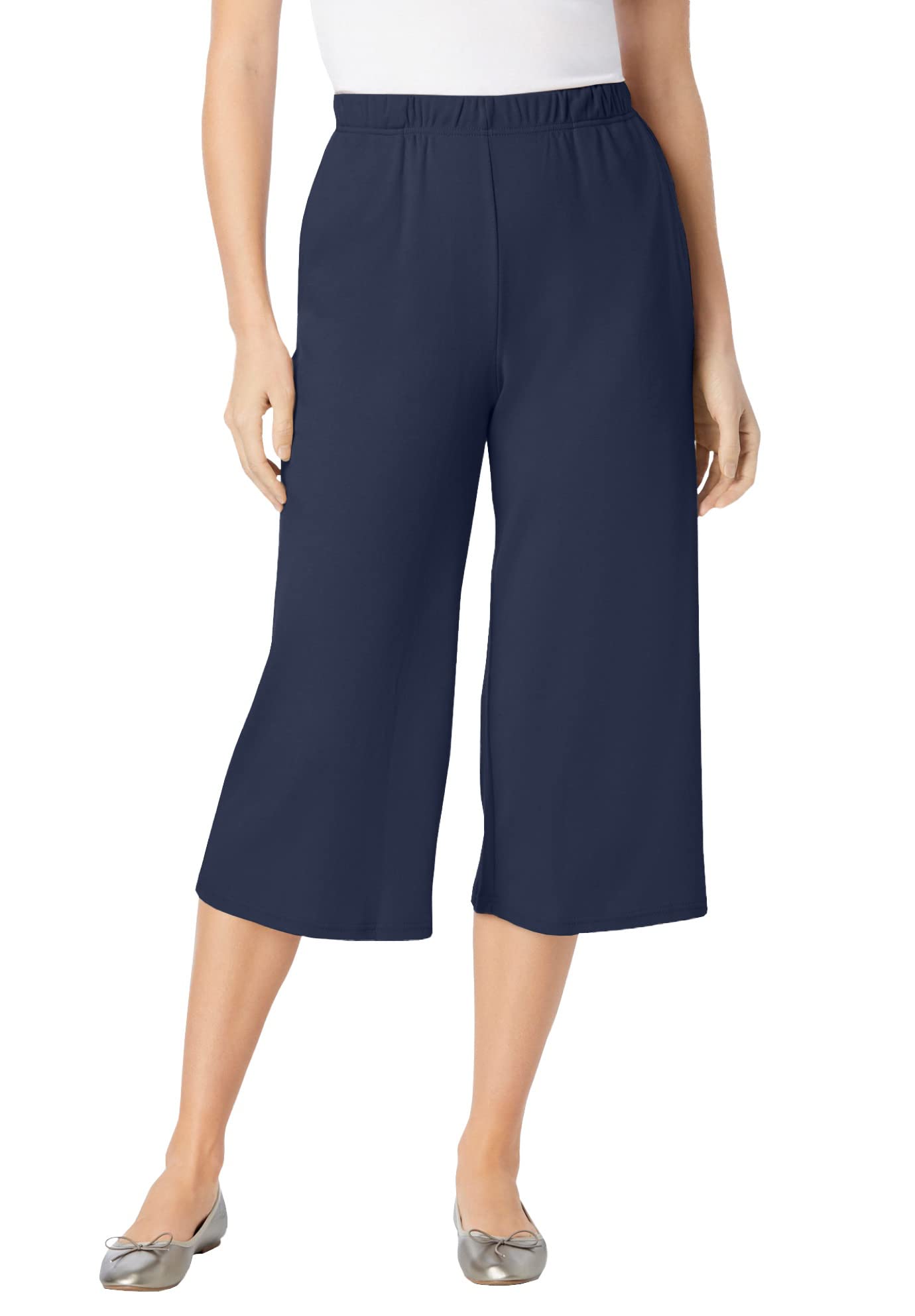 Woman Within Plus Size 7-Day Knit Culotte