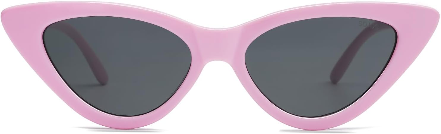 SOJOS Retro Vintage Narrow Cat Eye Sunglasses for Women Clout Goggles Plastic Frame SJ2044 - Image 2