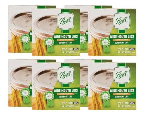 Image of Ball Mason Jar Lids, Wide Mouth, 12 CT (Pack of 8)