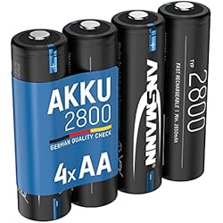 Pilas Recargables Para Camaras Fotograficas ANSMANN Mignon - Pilas AA Recargables (NiMH, Tipo 2800, 1,2 V, Alta Capacidad, mín. 2650 mAh, para Altas Necesidades de energía, por Ejemplo, Linterna, Controlador, cámara, Flash fotográfico,