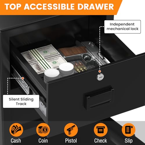 5.6 Cuft Large Drop Safe Box for Business, Anti-theft Money Safe with Quick Place Drop Slot, Digital Keypad, Spare Key, Heavy-duty Cash Depository Safes for Commercial Business Bars Retail Office Home thumbnail 7
