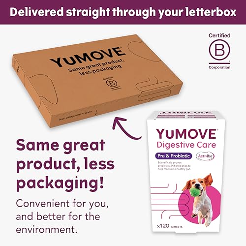 YuMOVE Digestive Care, Dog Pre and Probiotics Supplement for Gut Health, Digestive Support for All Ages and Breeds, 120 Tablets - Eco Friendly and Letter Box Ready Packaging - Image 3