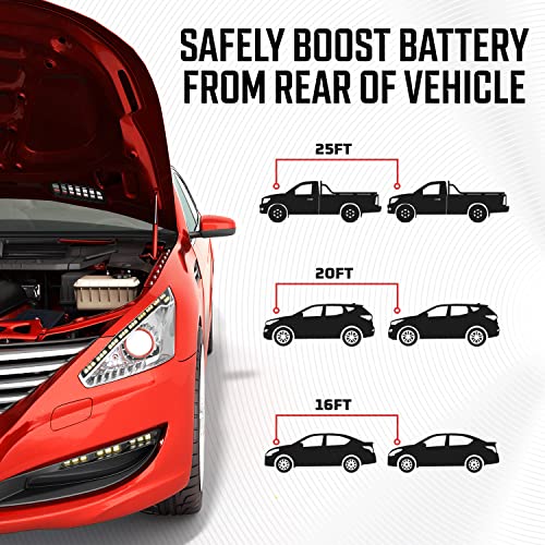 Energizer Jumper Cables For Car Battery With Built-In Led Lights, Heavy Duty Automotive Booster Cables For Jump Starting Dead Or Weak Batteries - Carrying Bag Included (25-Feet (1-Gauge) #TOP4