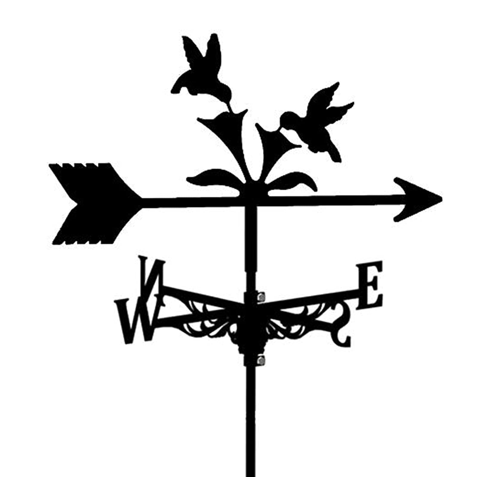 Decorative Weather Vane Garden Mount Yard Decoration,Stainless Steel Weathervane Farm Retro Durable Scene Wind Direction Indicator Outdoor Measuring Tool (Color : Hummingbird flow