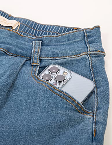 Belle Poque Women Demin Shorts High Waisted Wide Leg Jean Shorts with Pockets3