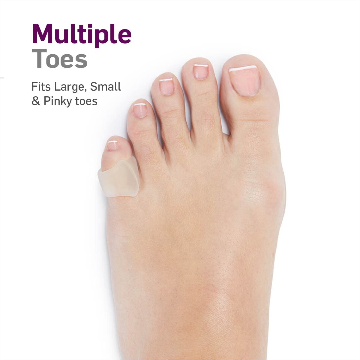 NatraCure Gel Toe Separators (w/Loop) Variety 6 Pack - (Size: 2 Small, 2 Medium, 2 Large) - Toe Spacers