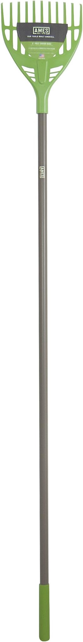 AMES 2915900 8-Inch Poly Shrub Rake with Steel Handle, 65