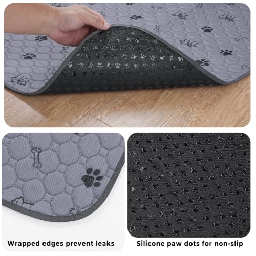Image of Sunheir Washable Pee Pads for Dogs, 2 Pack 48 inch x 60 inch Waterproof Puppy Pads | Thick, Absorbent, Reusable, Leakproof and Non-Slip, Extra-Large Whelping Mats for Dog Playpens, Crates and Beds