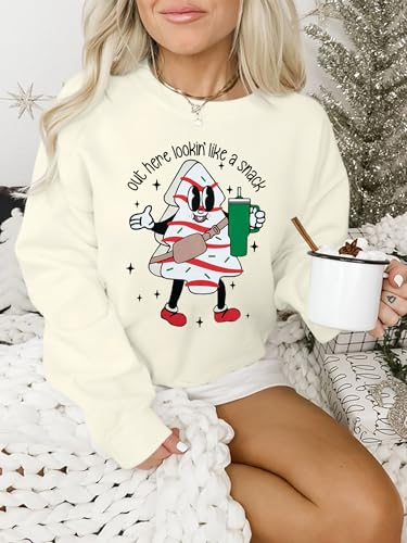 Out Here Lookin Like A Snack Christmas Tree Cake Sweatshirt - Image 2