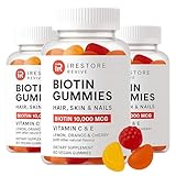 iRestore Hair Gummy Vitamins, Vegan Biotin Gummies for Hair Skin and Nails, Hair Growth Gummies for Women & Men, Biotin 10,000mcg, 3PK