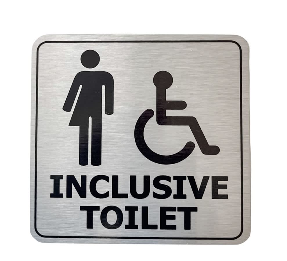 Inclusive Toilet Gender Neutral Disabled Metal Toilet Bathroom Door Sign Plaque