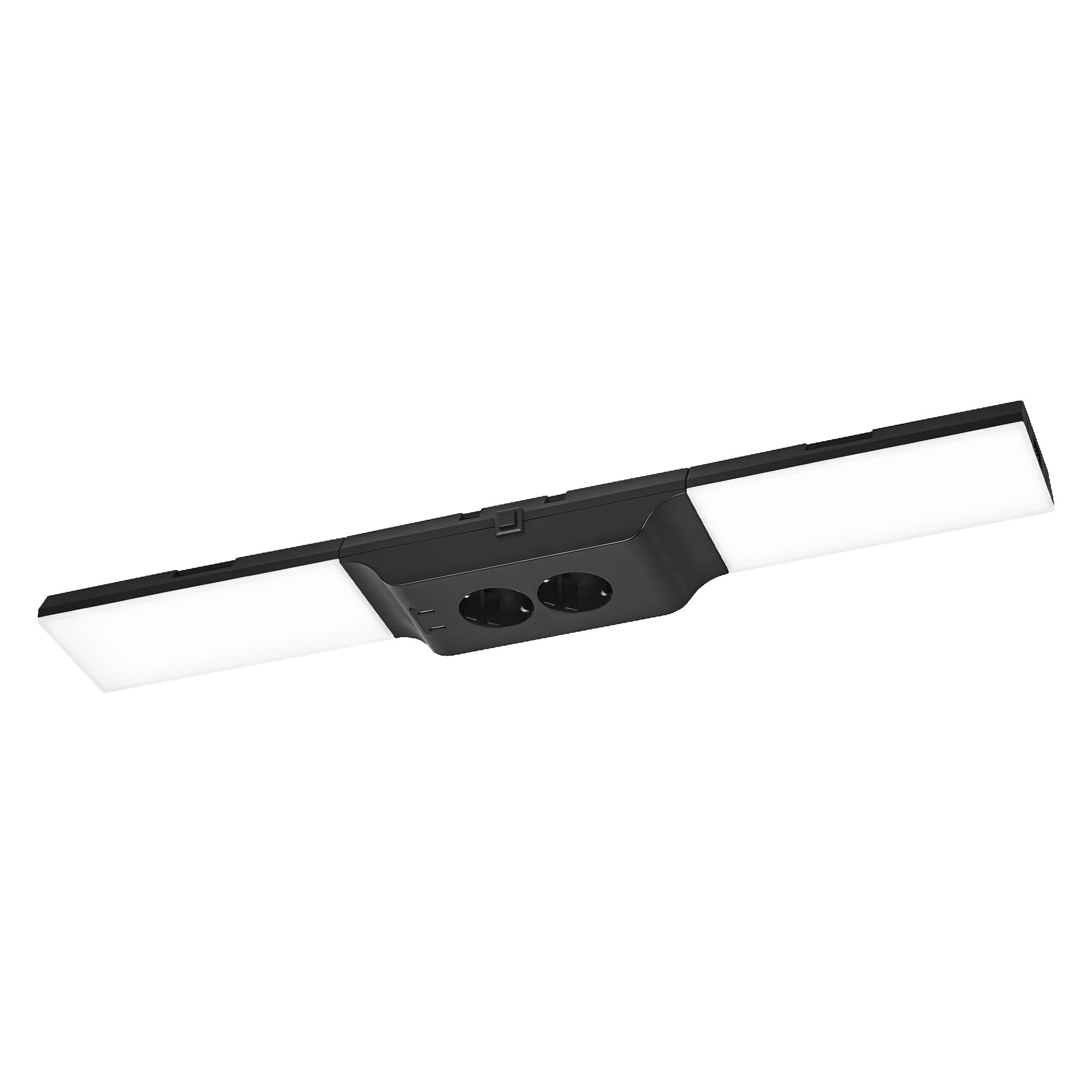 LEDVANCE Frameless under-gabinet light kit with sockets and USB-C charging stations flood, 10W, 500 lm, 3,000 K, 830 warm white, regulable, black, plastic (PC), IP20