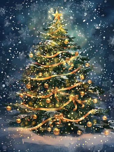 Loisirs Creatifs Adultes anti-stress avec peinture diamant Noel geante 70x90cm arbre 5D
