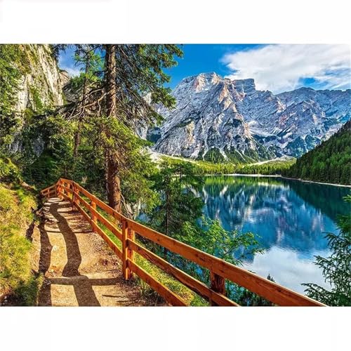 Diamond Painting Kit Complet Lac et Montagne | Broderie Diamant Grand Format 100x150cm