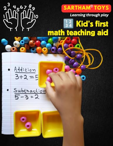 Image of SARTHAM Counting Beads, Counting Toys for Kids, Age 3+, Multicolour (100 Beads)