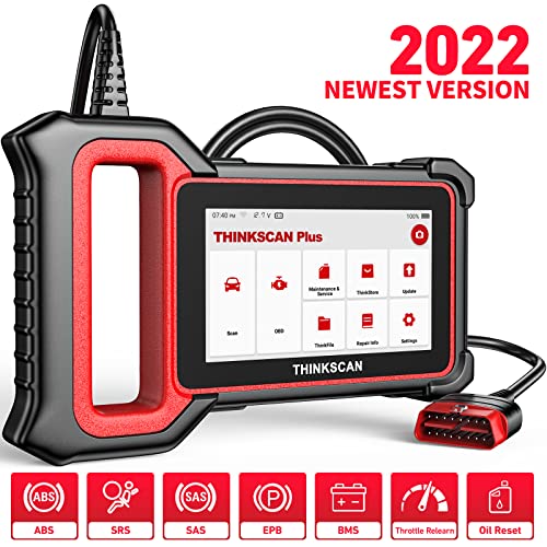 THINKCAR Thinkscan Plus S2 Touchscreen Diagnostic Scan Tool with Airbag Reset ABS Bleeding, Auto SRS OBD2 Scanner Car Check Engine Code Reader with Oil Service, EPB, TMPS, Throttle Relearn