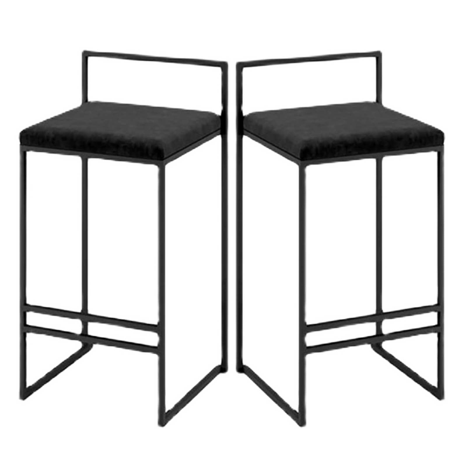 Tabourets de bar hauteur comptoir lot de 2 avec repose-pieds et cadre en métal
