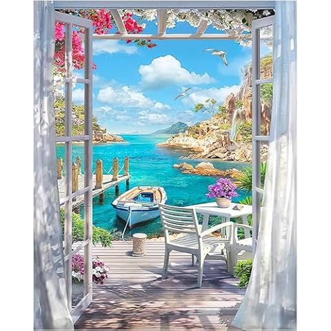 LVIITIS -DIY Paint by Numbers Kit for Beginners and Advanced Painters, Oil Painting kit for Adults, Drawing Paintwork with Paintbrushes (No Frame) 16x20 inch Cover