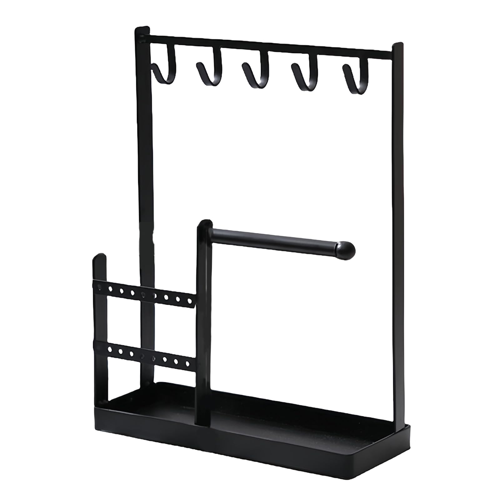 YWLUUOO Entryway Organizers for Keys and Earrings with Sturdy Multi Functional Hooks and Tray for Small Items Space Saving Storage