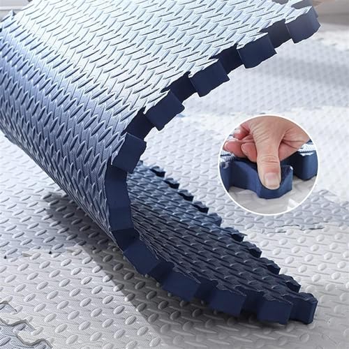 Image of Puzzle Flooring || Kids Interlocking Play mat || Baby Play Mat || Play mats for Kids || 12 MM Thick (4 Tiles - 16 Square Feet, Black - Grey - White)