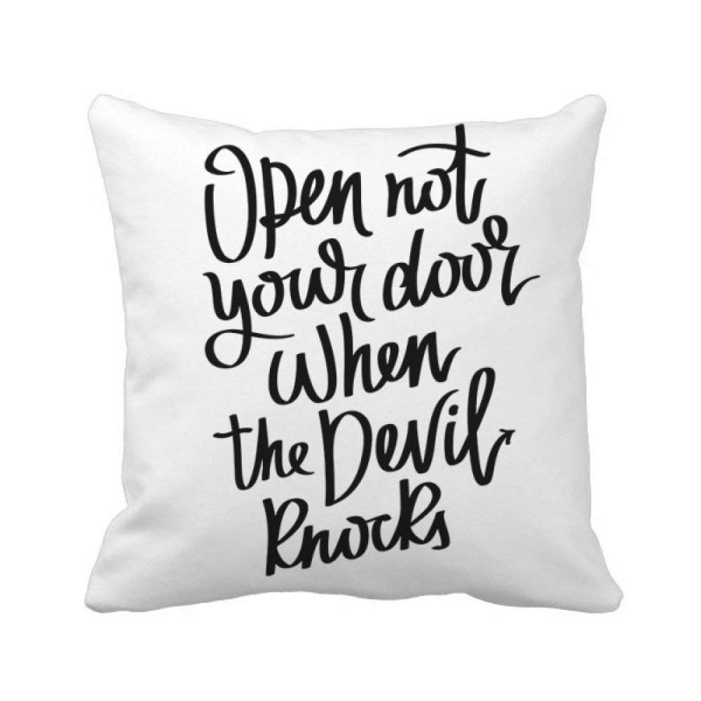 Housse de coussin carrée Not Your Door motif gothique noir pour canapé de salon