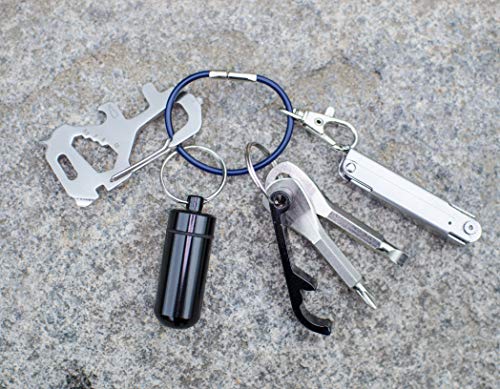 Lucky Line Chaveiro Flex-O-Loc de 12,7 cm, aço galvanizado, resistente à corrosão, azul, pacote com