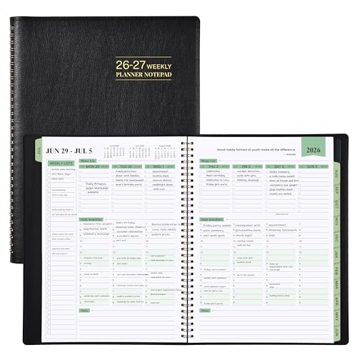 2026-2027 Planner - 11.38'' x 8.74'', Weekly & Monthly Planner Notepad