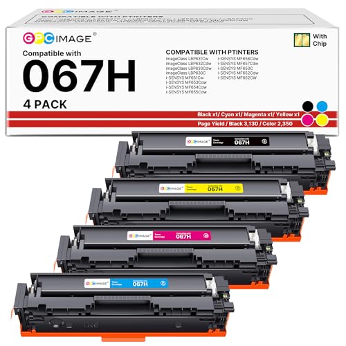 Toner compatible Canon 067H haute capacité GPC Image pour des impressions couleur nettes MF655Cdw