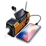 FosPower NOAA Emergency Weather Radio A1 7400mWh Portable Power Bank, AM/FM, USB/Solar/Hand Crank Charging, Battery Operated, SOS Alarm & Flashlight for Indoor/Outdoor Emergency - Orange