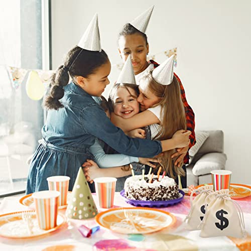 STOBOK 12 Stücke Kordelzug Geld Taschen Dollar Zeichen Bank Tasche Sackleine Kordelzug Tasche Würfel Tasche Schmuck Beutel Hessische Jute Tasche für Casino Theme Poker Party