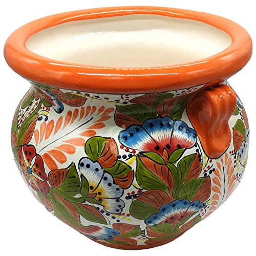 Talavera Pottery Store Michoacana Planter Medium Hand Painted Pot Indoor Outdoor Multi Colored Glazed Fall #TOP4