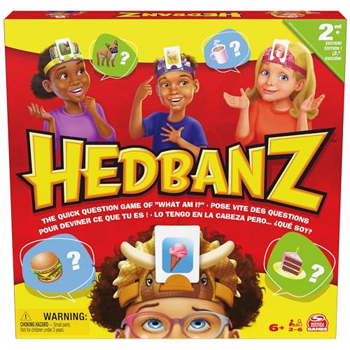 Spin Master Games - Hedbanz 2nd Edition Picture Guessing Board Game- Family Games | Games for Family Game Night| Kids Games | Card Games for Families & Kids Ages 6 and up