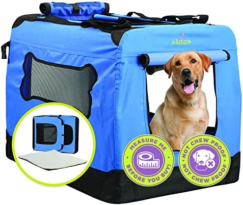 Zampa Pet Portable Crate  Great for Travel, Home and Outdoor  for Dogs, Cats and Puppies  Comes with A Carrying Case