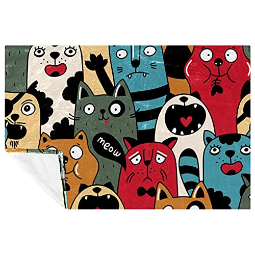 Couverture motif chat mignon idée cadeau douce pour lit - 2