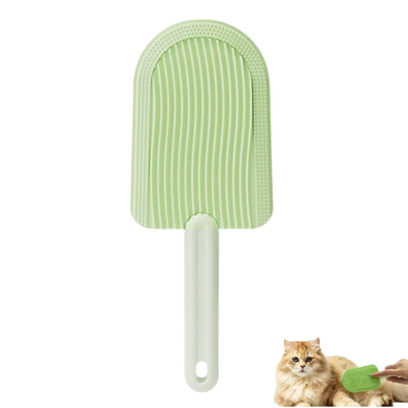 Cat Tongue Comb and Brush, Washable Silicone Cat Brush for Short Haired Cats & Long Haired Cats, Multifunctional Grooming Brushs, for Shedding Massage Removing Loose Hair (Green)