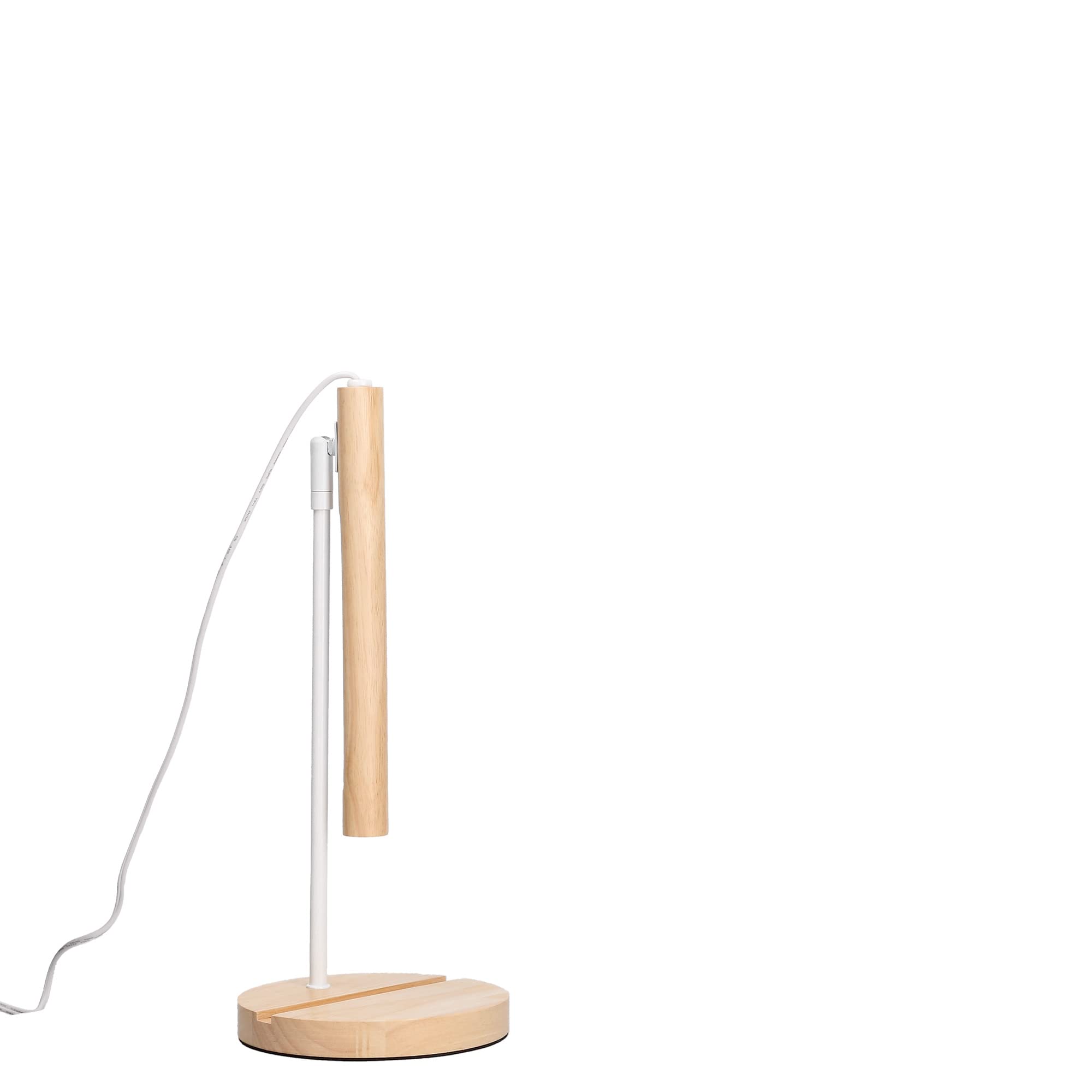 Forlight Arlo - Lampa biurkowa LED z naturalnego drewna. Lampa stołowa z białej stali i drewna z neutralnym światłem LED 4000 K