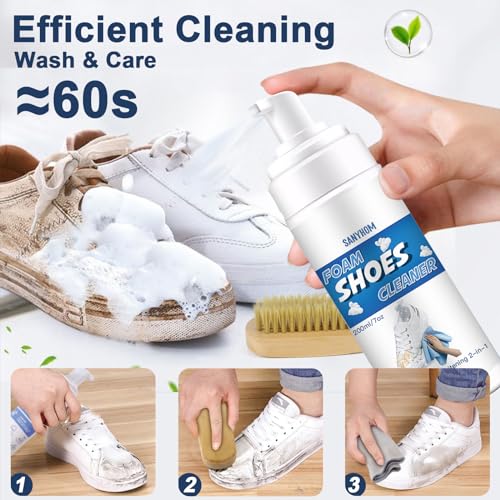 Image of 8-in-1 Shoe Cleaner Kit, Quick, Shoe Cleaning for Sneakers, Canvas Plastic Golf Leather Pink and White Shoes, Gentle Formula for Effortless Care Without Harming Shoes