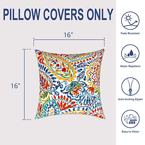 Outdoorindoorthrowpillowcoverssetof2allweathersquarepillowcases16x16inchpatiocushionpillowofhomefurnitureusepaisleymulti Urban Country Home Decor Outdoorindoor throw pillow covers set of 2 all weather square pillow cases 16×16 inch patio cushion pillow of home furniture use paisley multi urban country home decor
