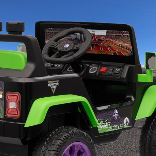 Image of Monster Jam - 12V Kids Ride On with Rechargeable Battery, LED Headlights, Press-Button Start, Durable Wheels, Forward & Reverse Drive, Contoured Seat