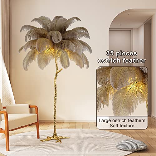 KISFWIU lampada da terra, lampada in piuma di