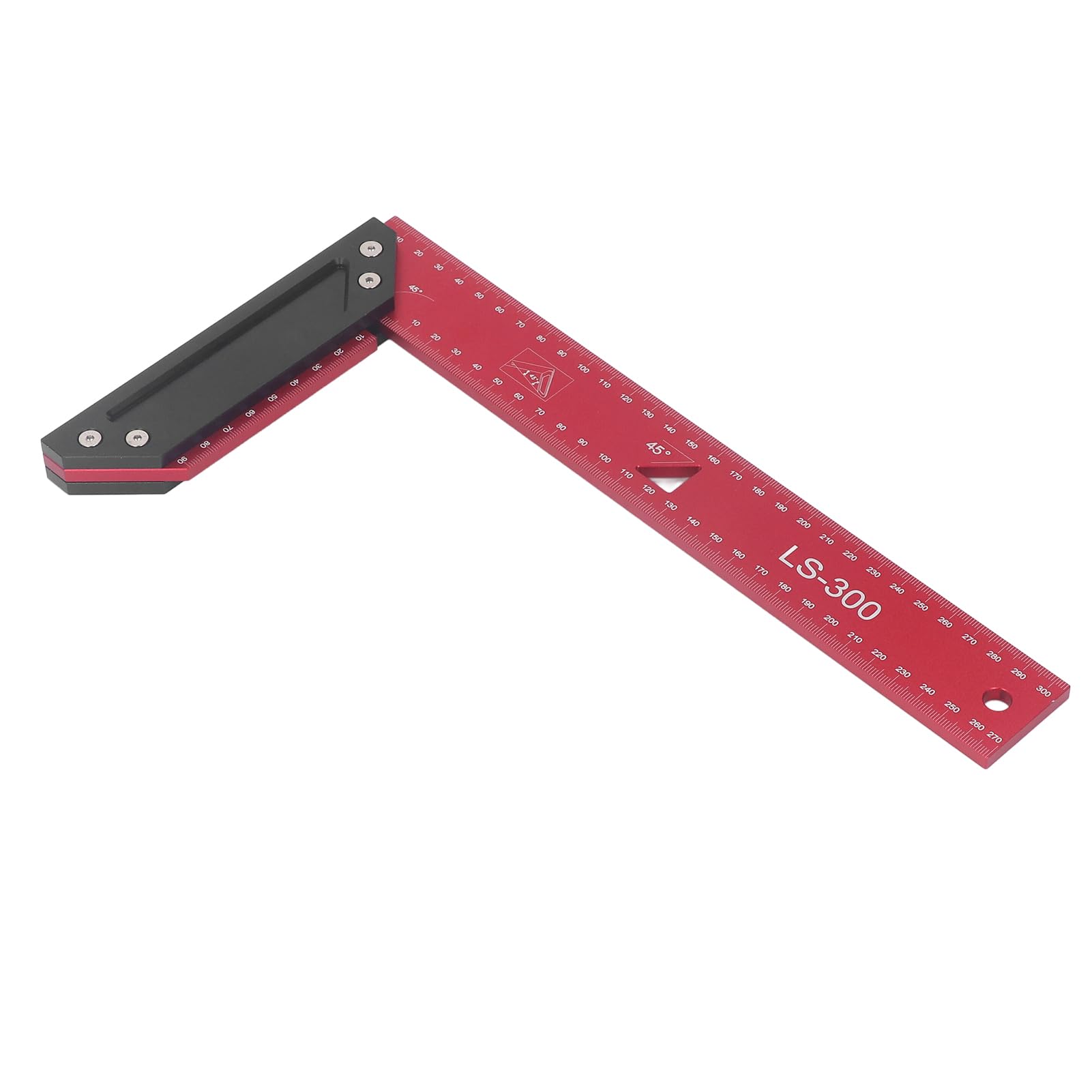 Regla de trazado para carpintería, regla para carpintería en forma de L, regla de trazado de aleación de aluminio con llave hexagonal, regla de medición doble de 45° de lectura