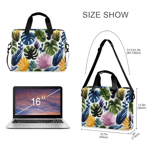 Bolso para portátil con estampado de hojas y múltiples bolsillos miniatura 5